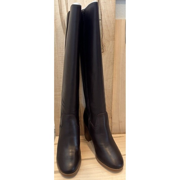 Giani Bernini Women Brown Leather Odettee Memory Foam Block Knee-High Boots - Picture 4 of 10